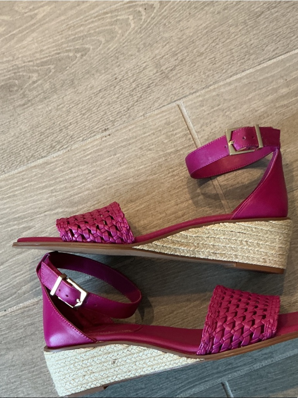 Vince Camuto Bretandi Fuchsia Braided Strap Square-Toe Sandals Women’s Sz 11M - Picture 5 of 6